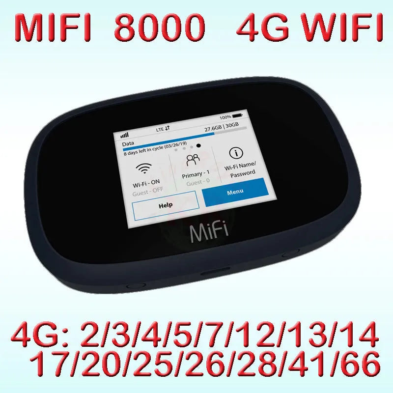 Black portable 4G wireless router with compact design measuring 10cm by 20cm