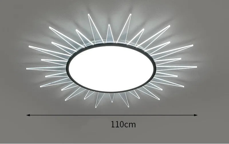 Round aluminium LED ceiling lamp with remote control dimming in multiple size options