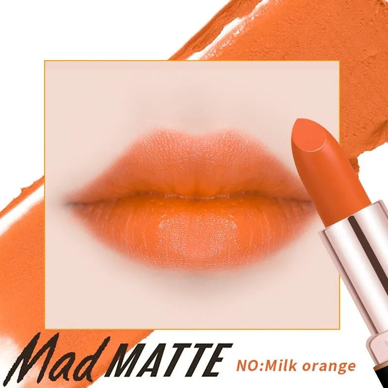 Fey Beauty Cameo Brown non-fading lipstick open and closed, showing nude shade and case.