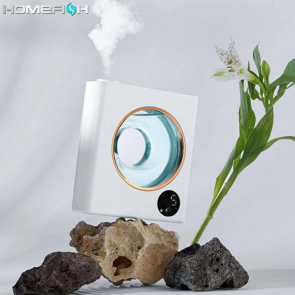 Small white automatic aromatherapy machine with wall mount and USB charging port