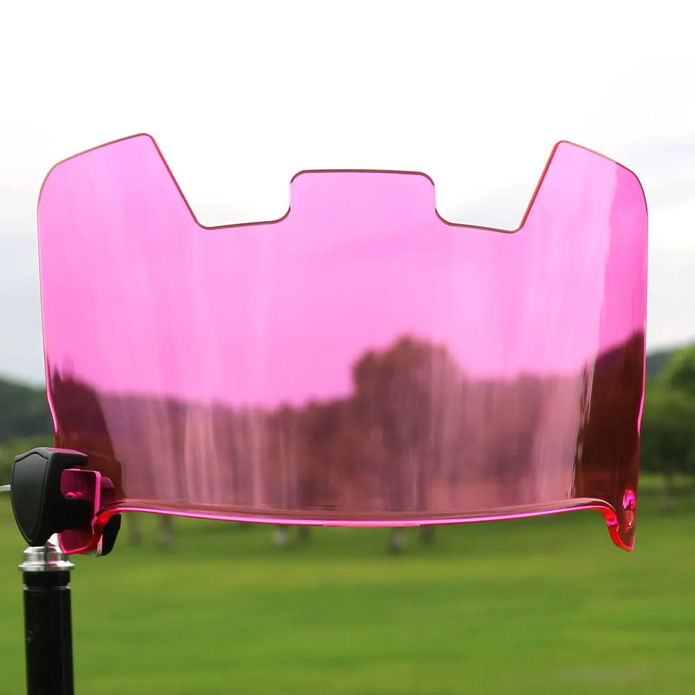 Multicolour American-style rugby helmet goggles shown attached to a helmet for impact protection.