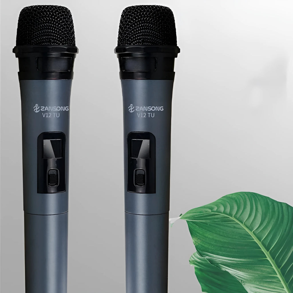 Black ZANSONG V12 dynamic wired handheld microphone with USB receiver and cables