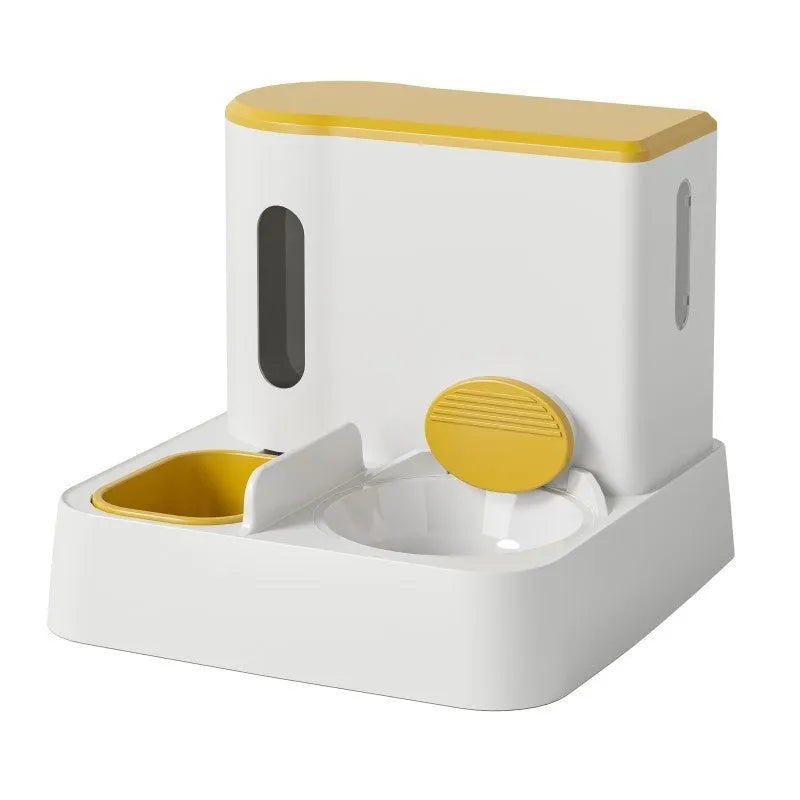 Automatic cat feeder water dispenser with integrated double bowl in choice of colours