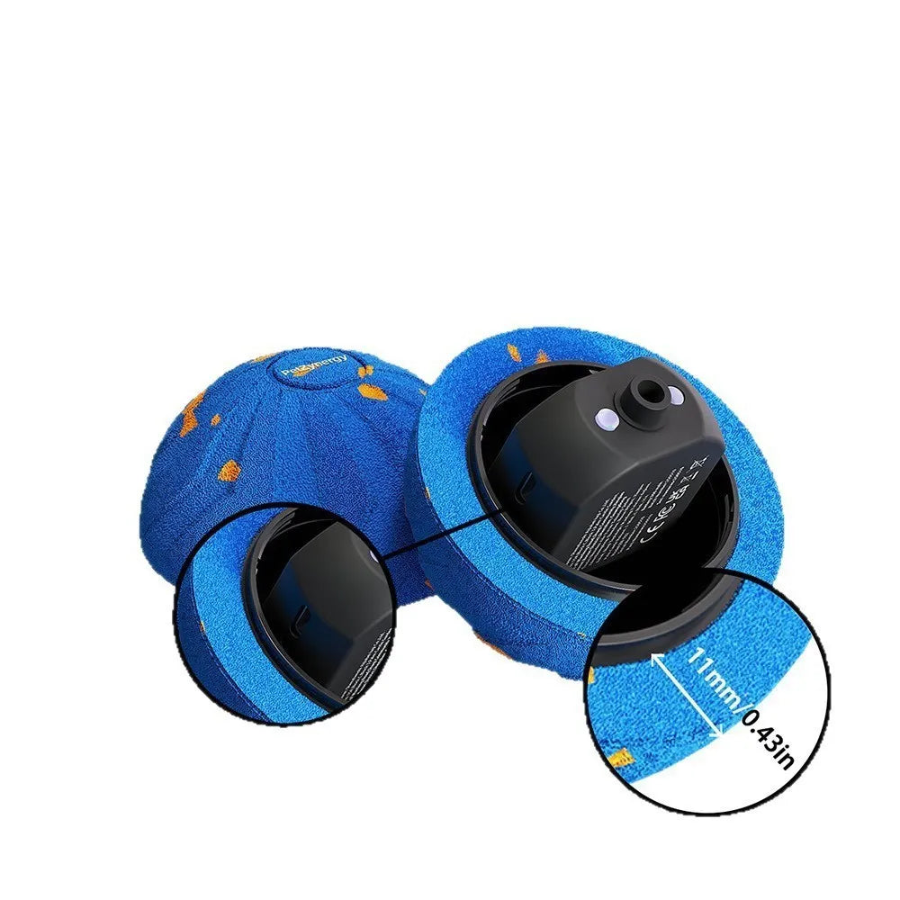 82mm blue electric smart TPU dog chew ball with touch activation and replacement shell