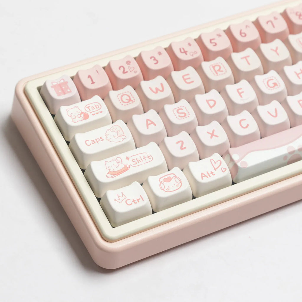 Full set of PBT sublimation keycaps for mechanical keyboards with over 98 keys