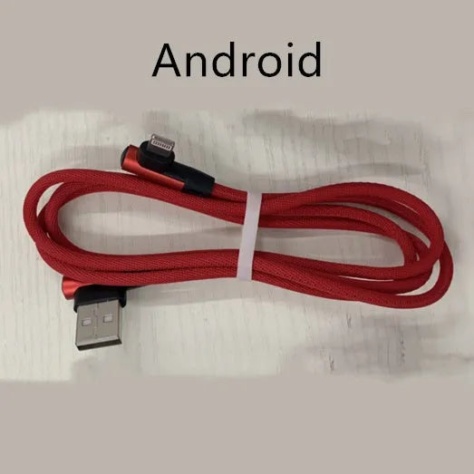 Denim-braided fast charging USB cable with aluminium connectors for Android or Type C devices.