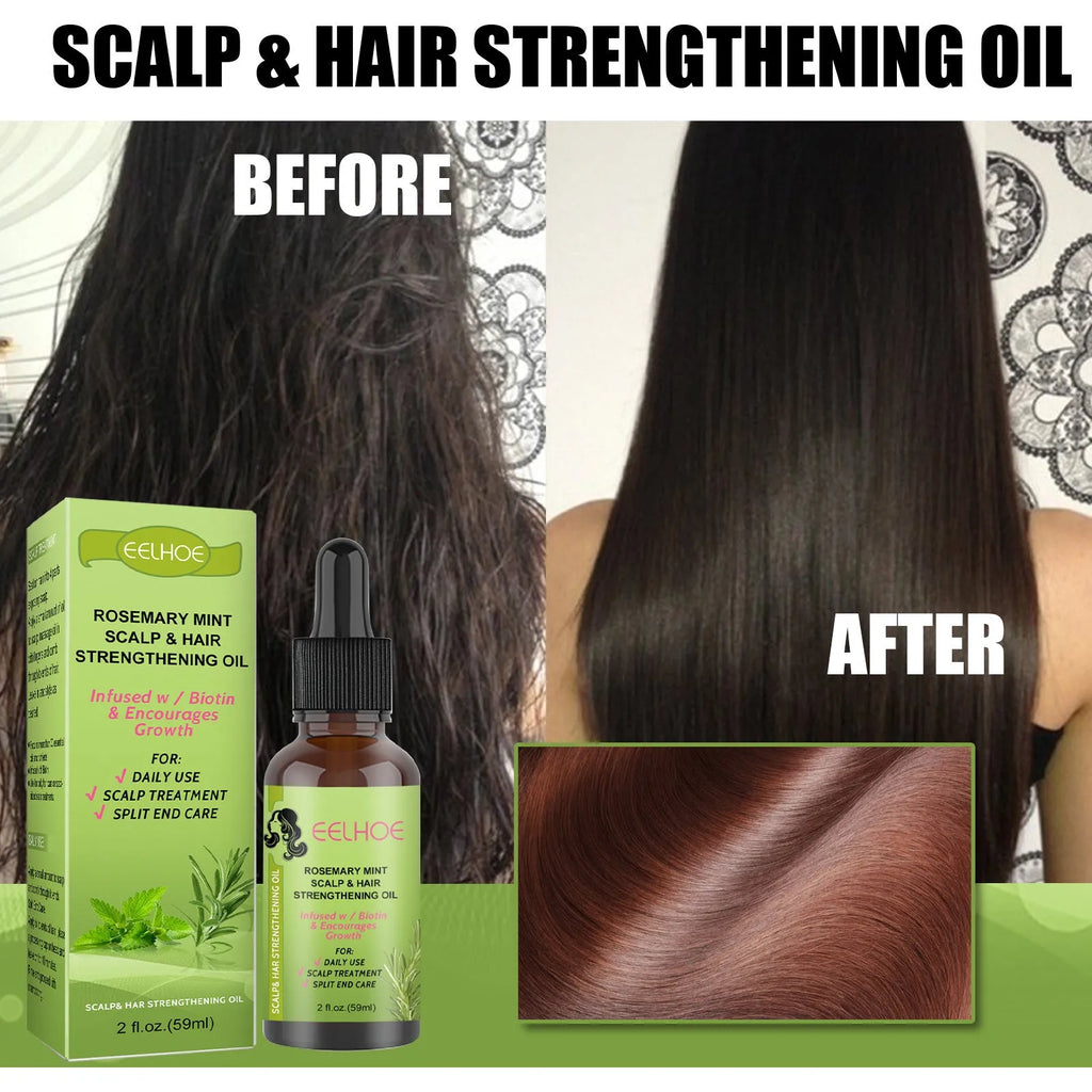 59ml bottle of Rosemary Mint Hair Growth Fluid for scalp massage and hair nourishment