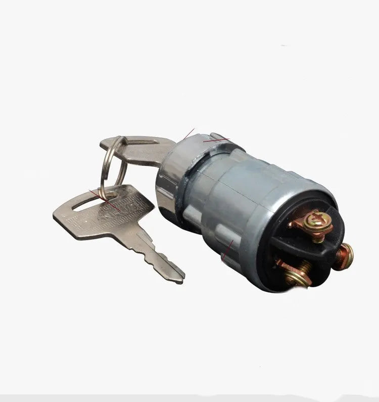 Copper ignition switch and key for truck, forklift, and agricultural vehicle use.