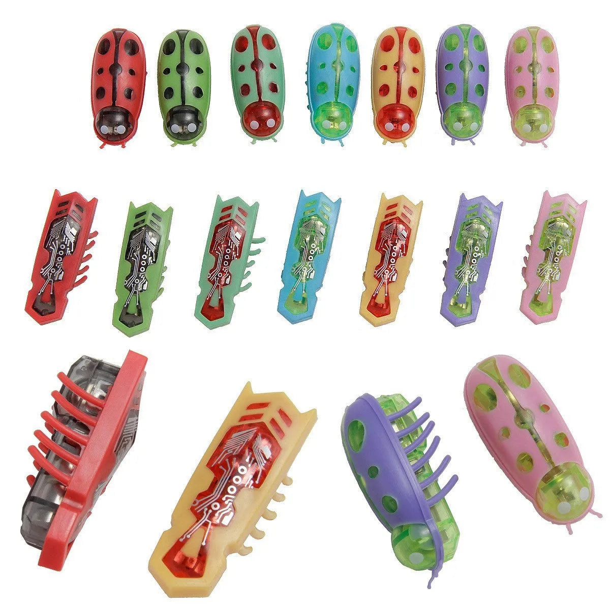 Electric cat teaser toy with jumping worm mechanism in insect-themed colours