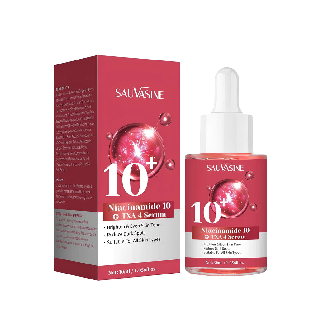 30ml bottle of niacinamide 10% TXA 4% facial serum with product code SWX-D058-30ml