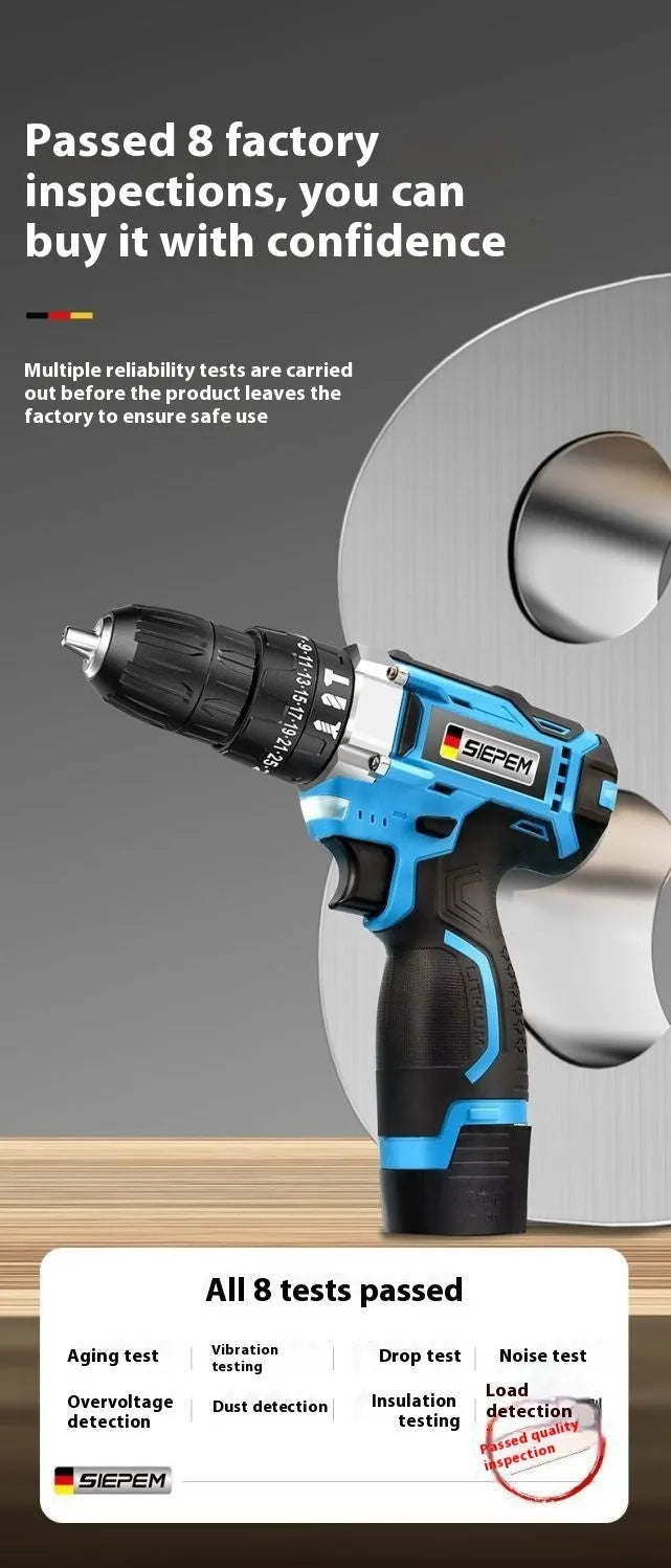 12V two-speed impact pistol drill electric screwdriver set in luxury packaging case