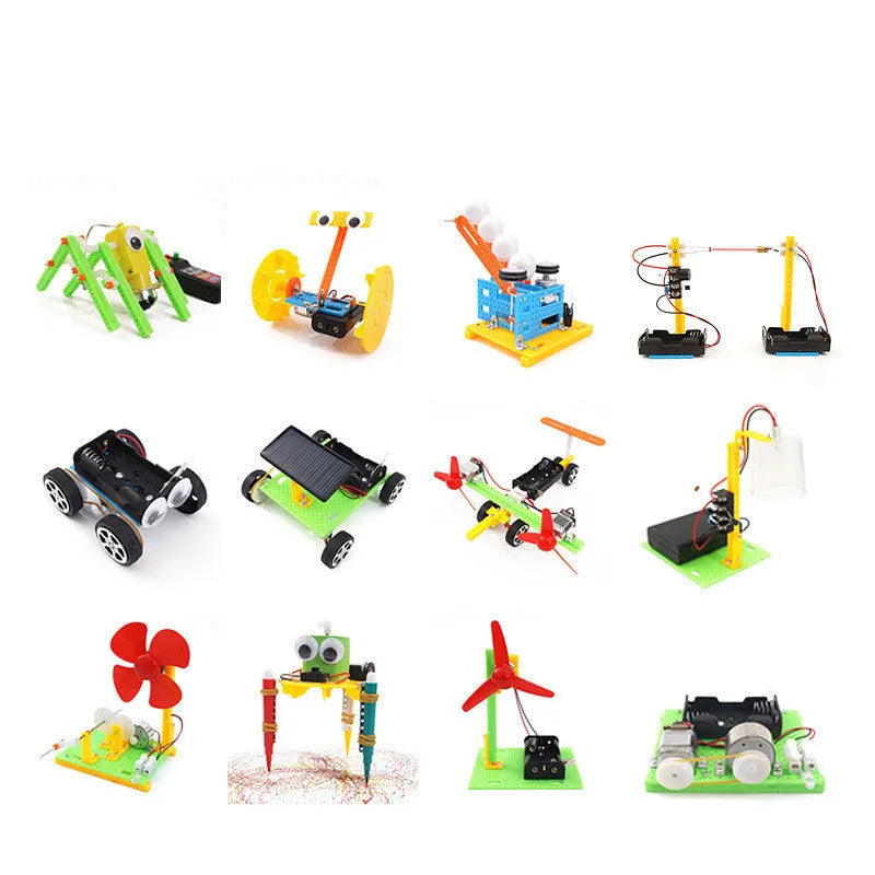 DIY puzzle assembling building blocks set for children with plastic pieces in educational packaging