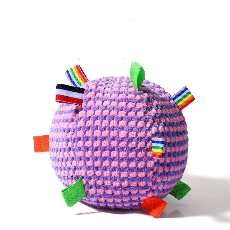 Blue pineapple lattice dog vocal ball toy with rolling ring design measuring 17cm in diameter