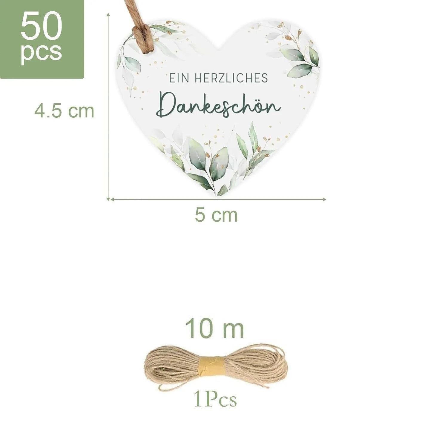 Pack of 50 floral design heart-shaped paper gift tags in two colour style options.