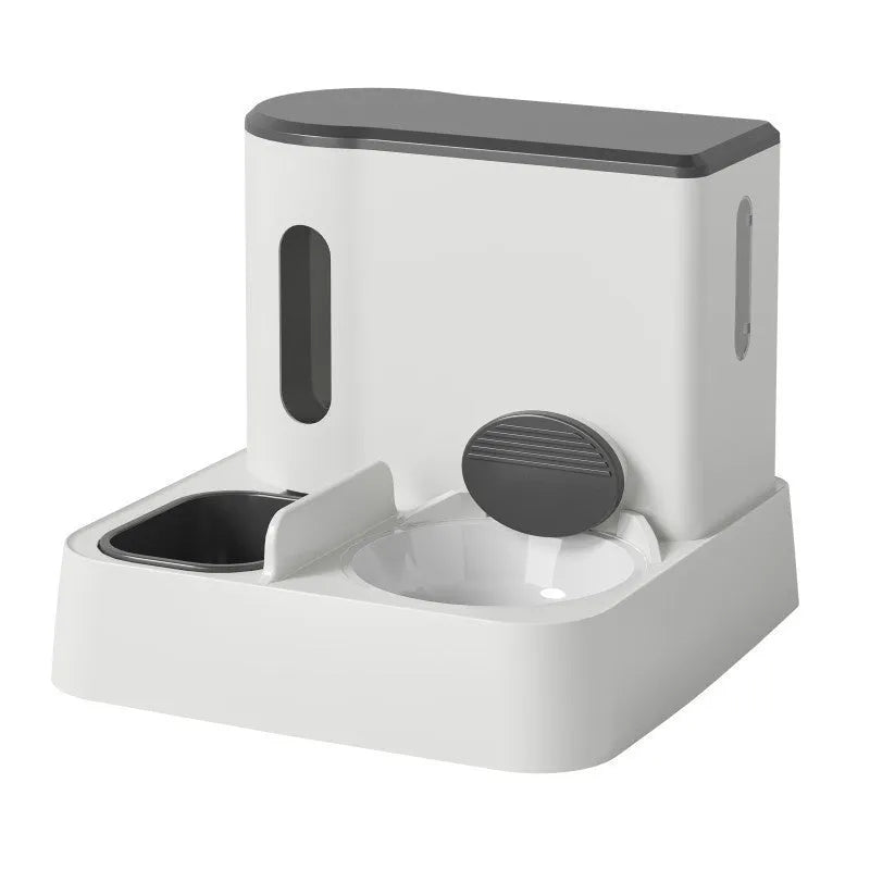 Automatic cat feeder water dispenser with integrated double bowl in choice of colours