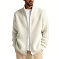 Loose fit men's acrylic blend cardigan sweater for casual wear in multiple colours.