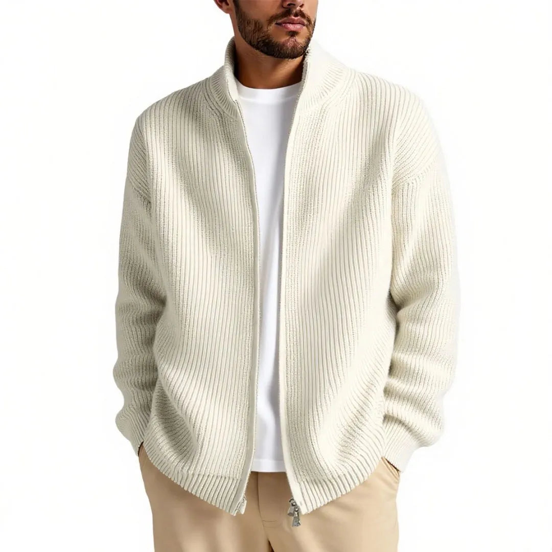 Loose fit men's acrylic blend cardigan sweater for casual wear in multiple colours.