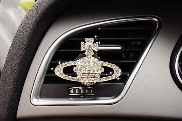 Cartoon car air vent fragrance clip with alloy material and decorative designs