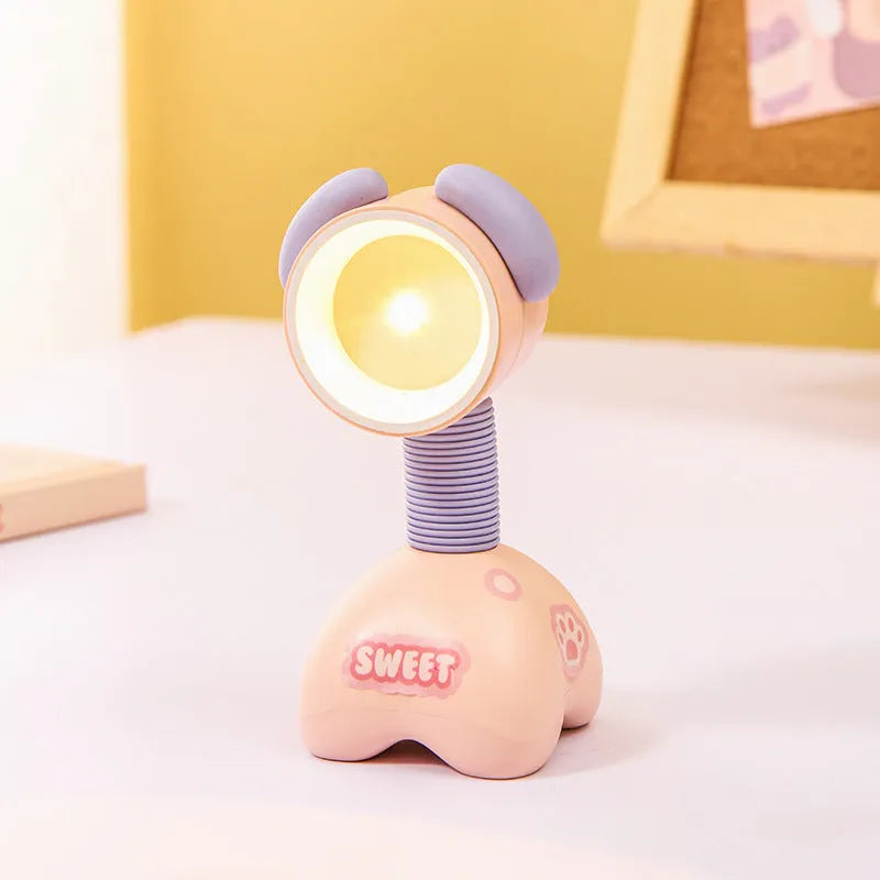 DIY magnetic cartoon night lamp with adjustable base and battery power