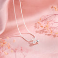 Sterling silver cherry necklace for women with adjustable snake chain and Korean style pendant