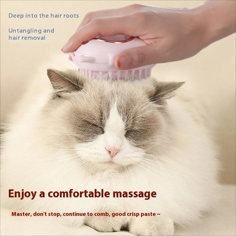 Pink and yellow pet comb laser toys for cat grooming and interactive play