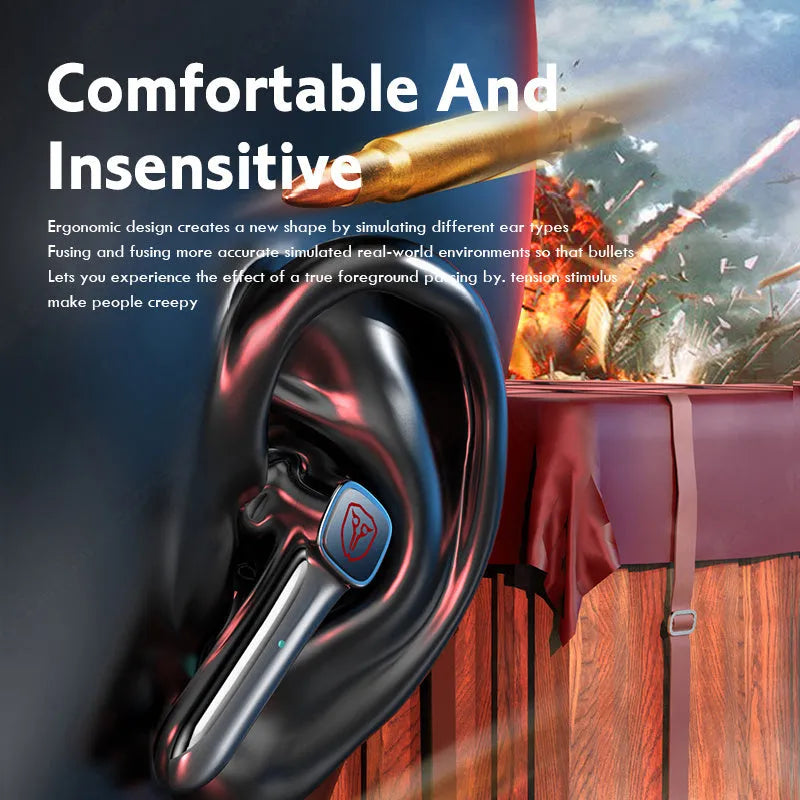 Wireless Bluetooth gaming headset with low latency and motion noise reduction features