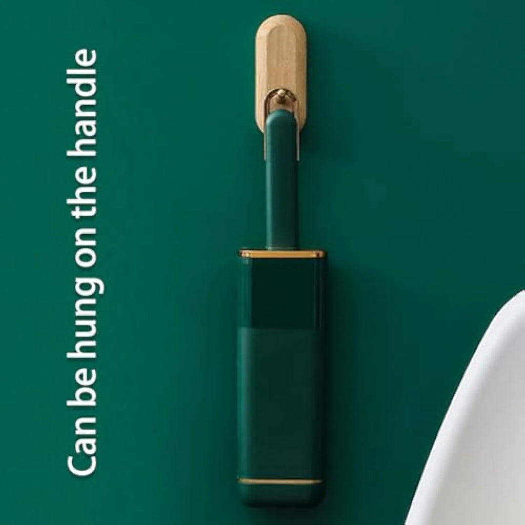 Blue green and white double-sided pet hair remover brush with a storage compartment base.