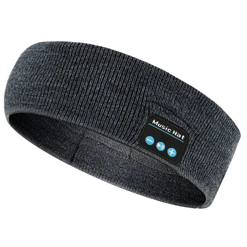 Bluetooth 5.4 sport headband with removable ear cushions in black, dark grey and grey-white colours
