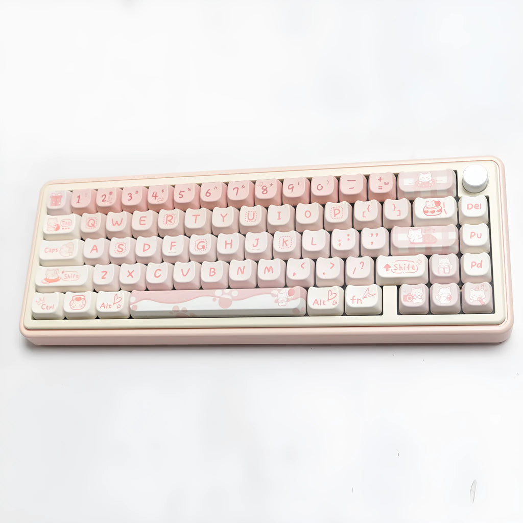 Full set of PBT sublimation keycaps for mechanical keyboards with over 98 keys