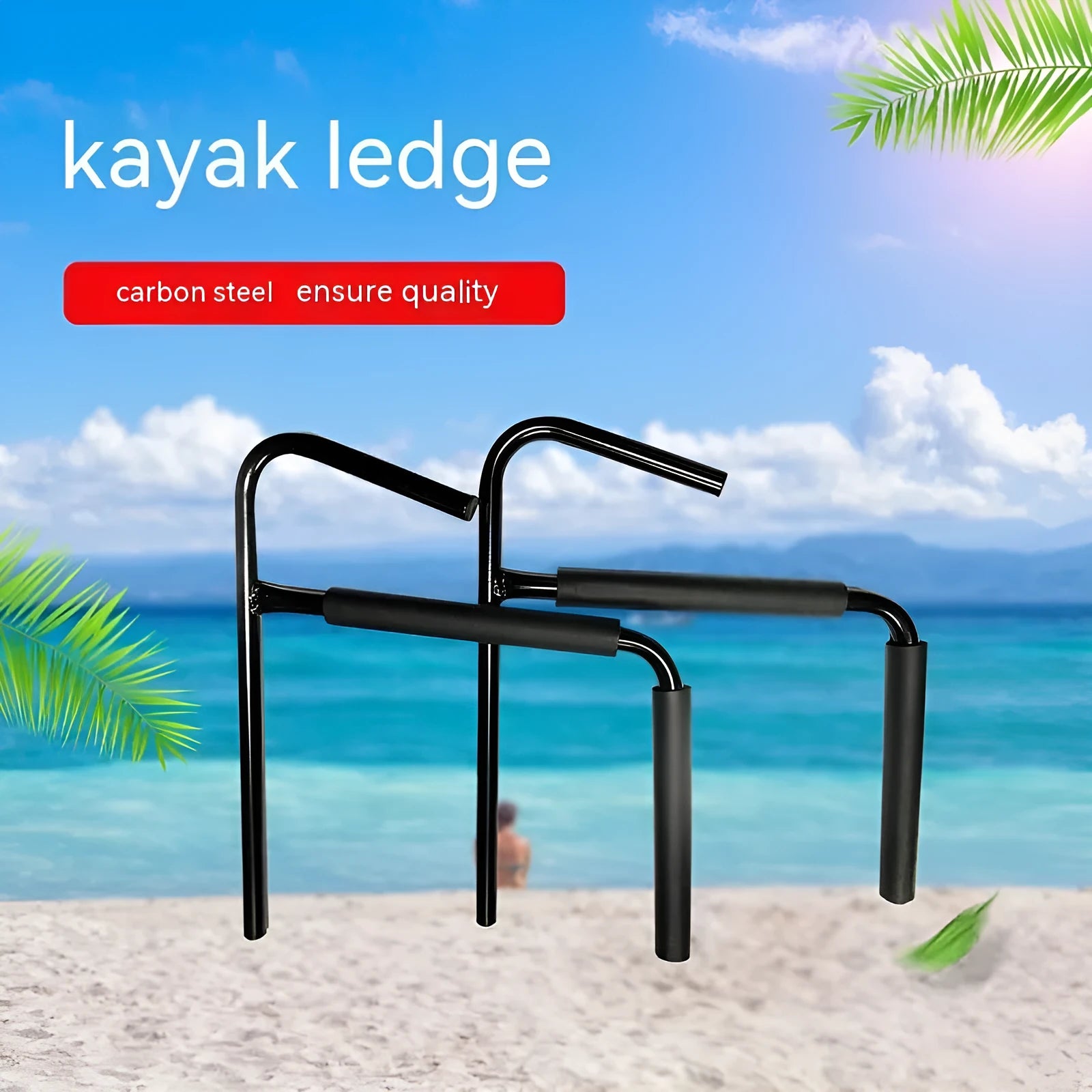 Carbon steel kayak and surfboard wall storage hanger rack.