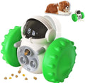 Dog treat tumbler puzzle toy with robot design in multiple colour options