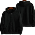 Men's loose fit zip-front sports jacket in a solid colour, shown on a hanger.