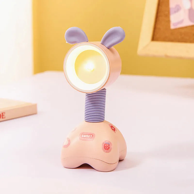 DIY magnetic cartoon night lamp with adjustable base and battery power