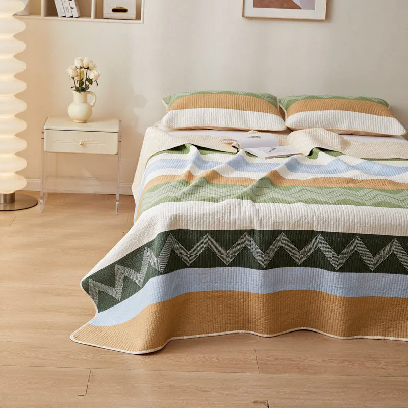 Cotton printed bed sheet three-piece set in modern simplicity style for 2.2 metre beds