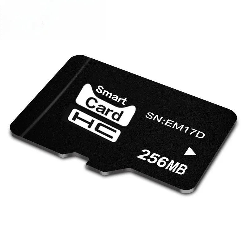 A single 256MB TF series memory card with dimensions 11mm by 15mm by 1mm.