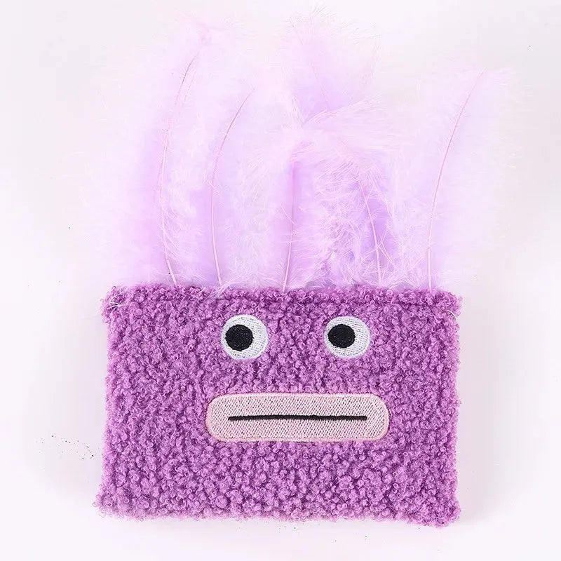 Big mouth explosion head shaped catnip plush toy in four colour options for cats