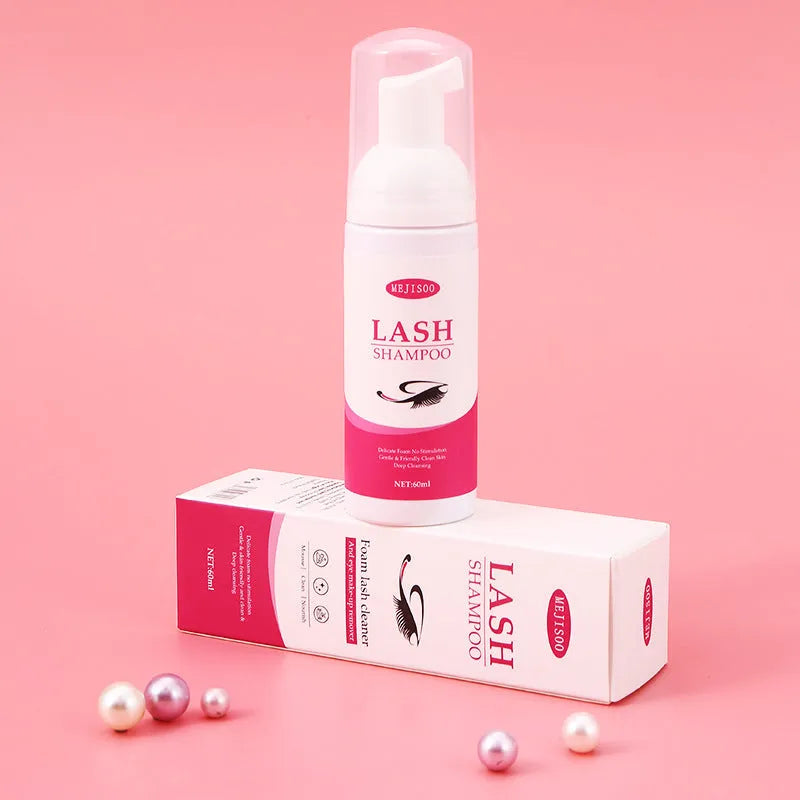 60ml bottle of eyelash cleaning mousse shampoo for lash extension maintenance