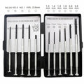 11-piece clock repair screwdriver set with cross and slotted heads for electronics maintenance