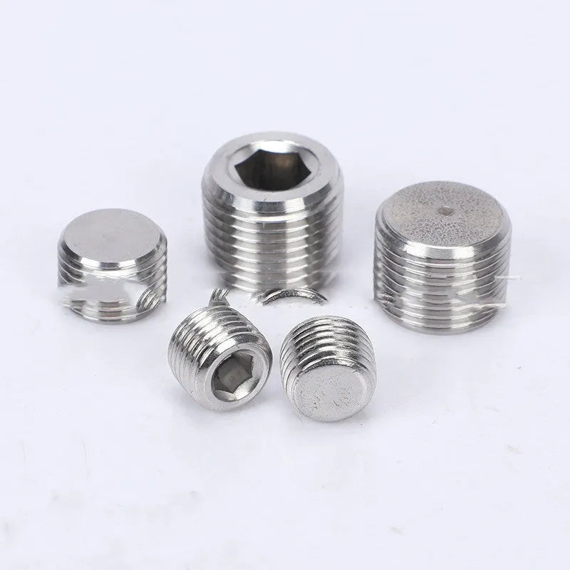 Stainless steel bulkhead hexagonal pipe plug with 3/8 inch thread specification