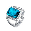 Adjustable opening natural amethyst gemstone ring with geometric copper setting