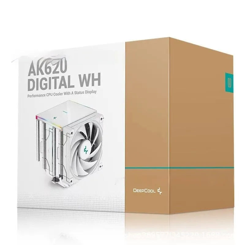Deepcool AK-Series dual tower CPU air cooler with digital display and 120mm fan