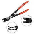 Red-handled steel automotive nailing tool for General Motors door panels