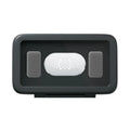 Waterproof phone holder case mounted on bathroom tile with phone visible through anti-fog window