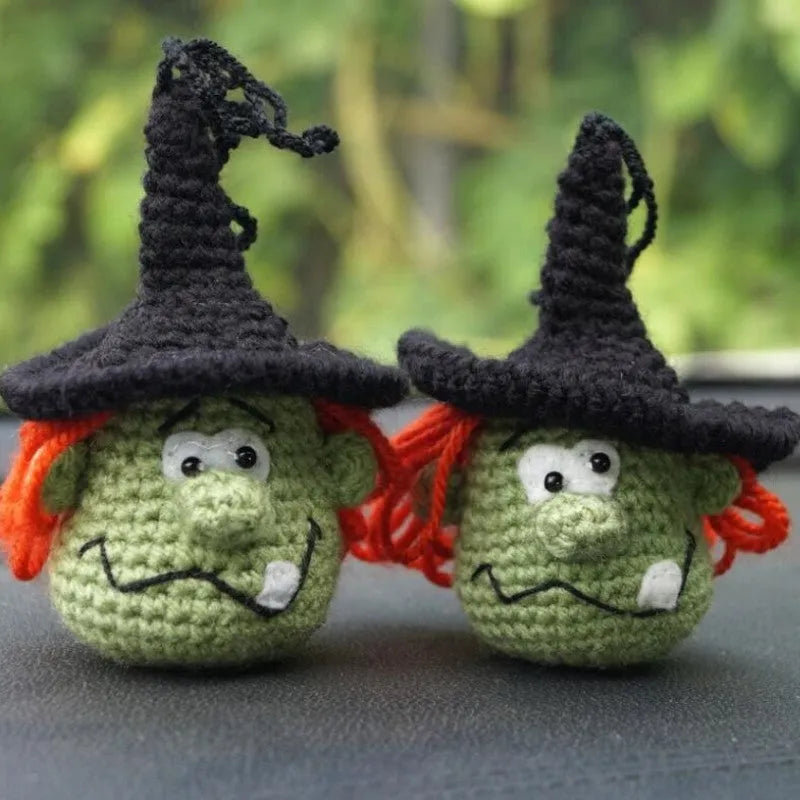 Plush hand-woven cartoon automobile hanging ornament for rear-view mirror decoration