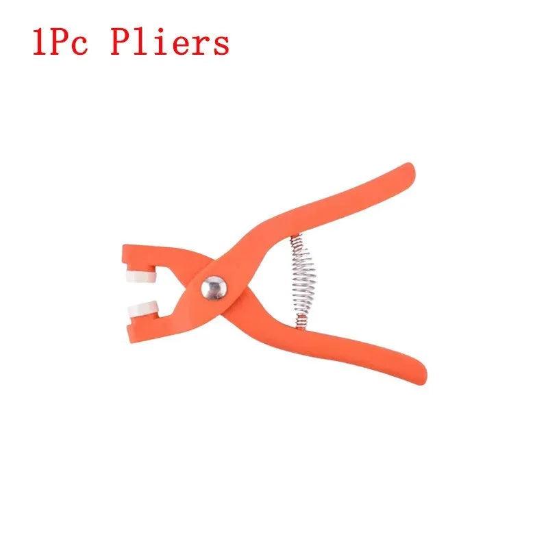 Five claw no-sew stainless steel button for children's clothing measuring 9.5mm with application pliers