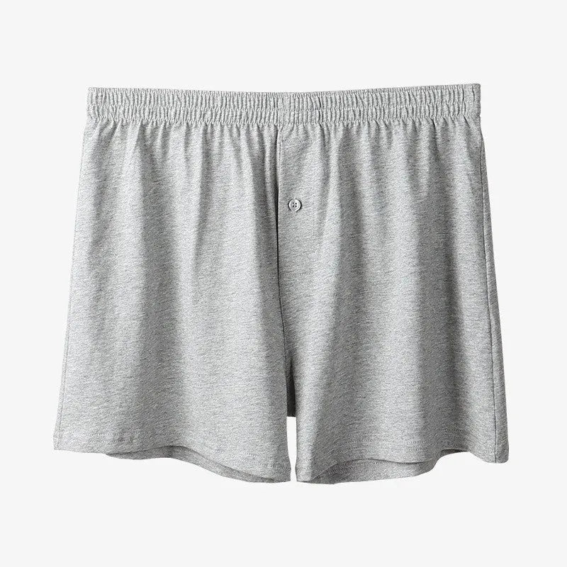 Men's pure cotton boxer shorts in loose fit design with high waistband
