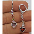 Women's gold and silver heart-shaped alloy earrings with electroplated finish
