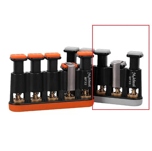 Grey and orange non-slip silicone finger trainer for hand muscle development
