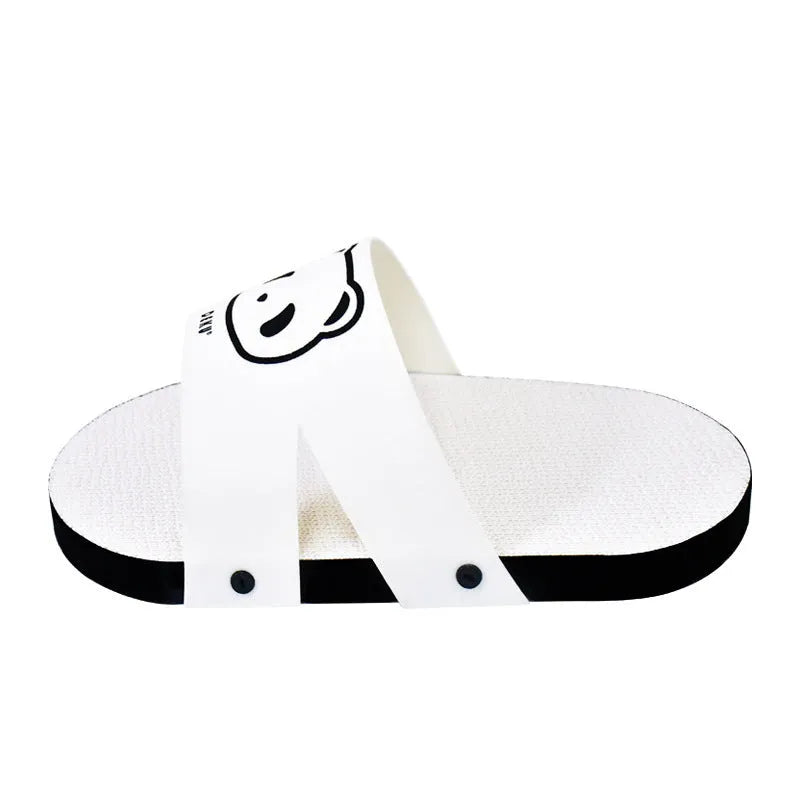 White corrugated paper cat scratch board with slipper-style design for pet scratching
