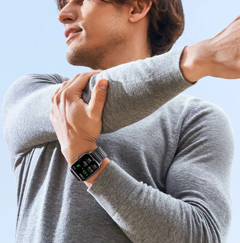 S4PLUS LS11 smart sports watch with AMOLED display showing fitness metrics
